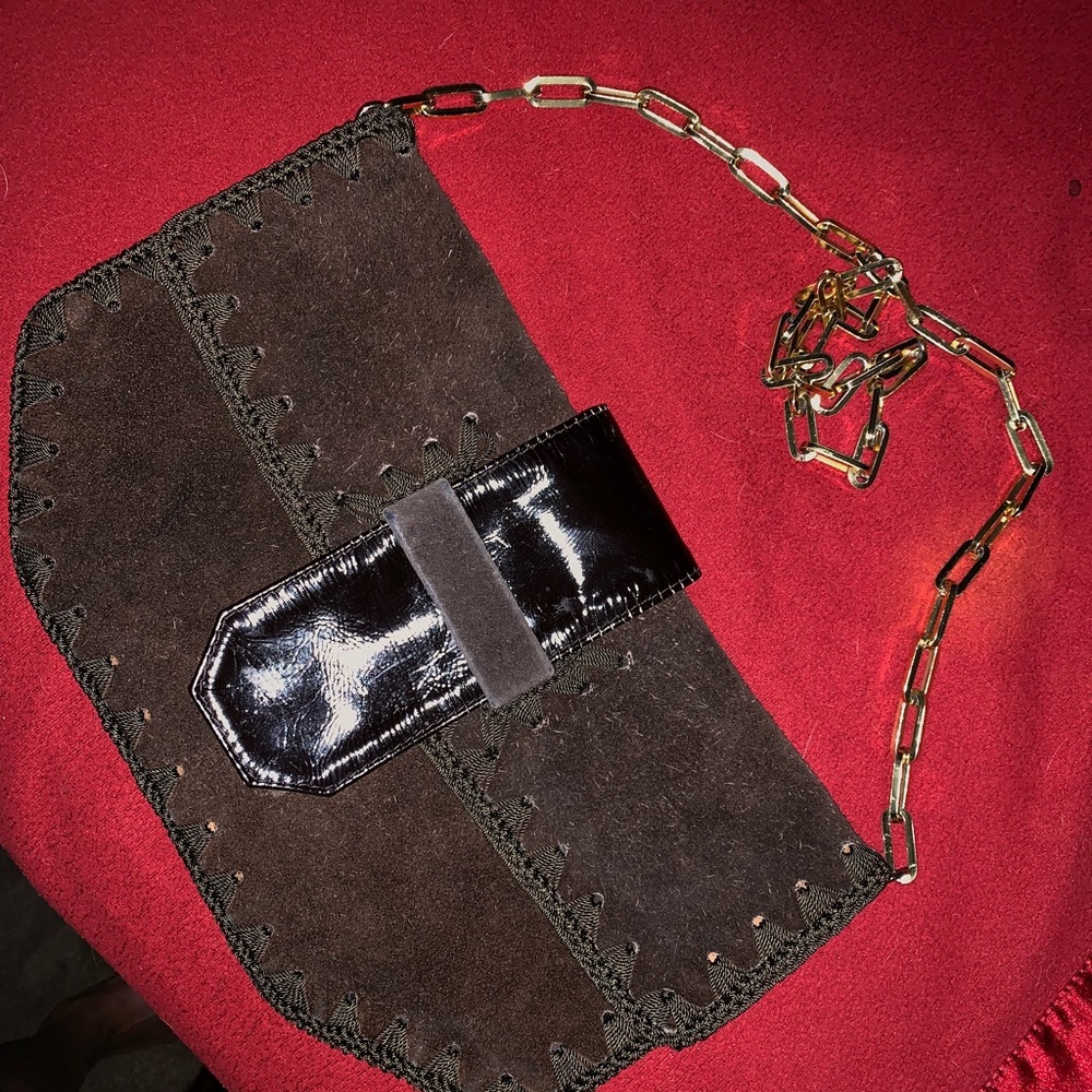Brown suede purse